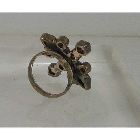 Handcrafted Sterling Silver Ring Vintage Natural Amethyst Size 6 Unique Design - Picture 6 of 9